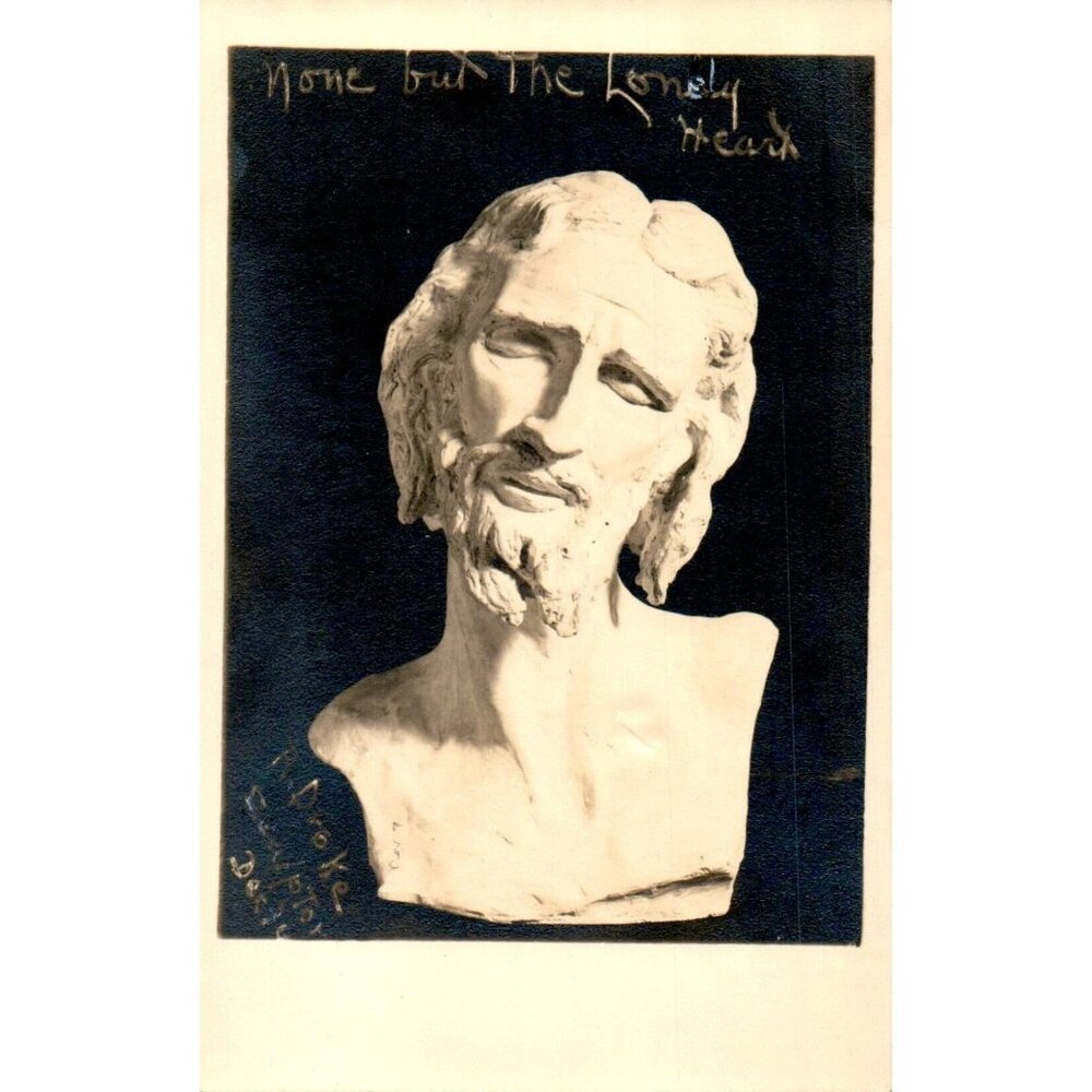 Lonely Head Sculpture Bust Print Postcard